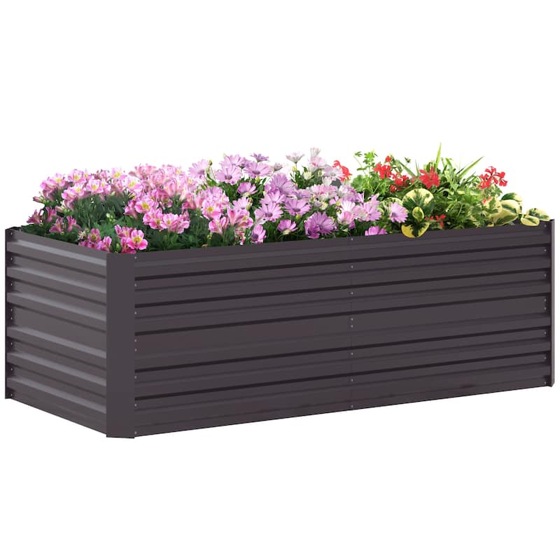 Galvanized Raised Garden Bed Kit, Large and Tall Metal Planter Box for Vegetables,Flowers and Herbs, 6' x 3' x 2' - Gray