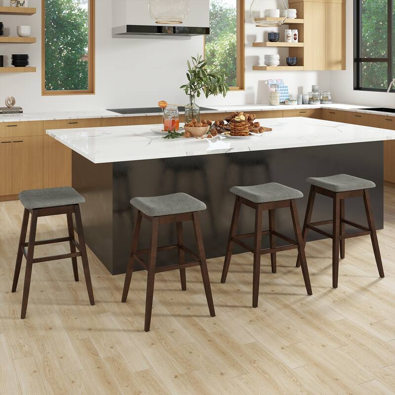 Gymax Set of 2 Swivel Bar Stools 30'' Bar Chairs w/ Padded Contoured