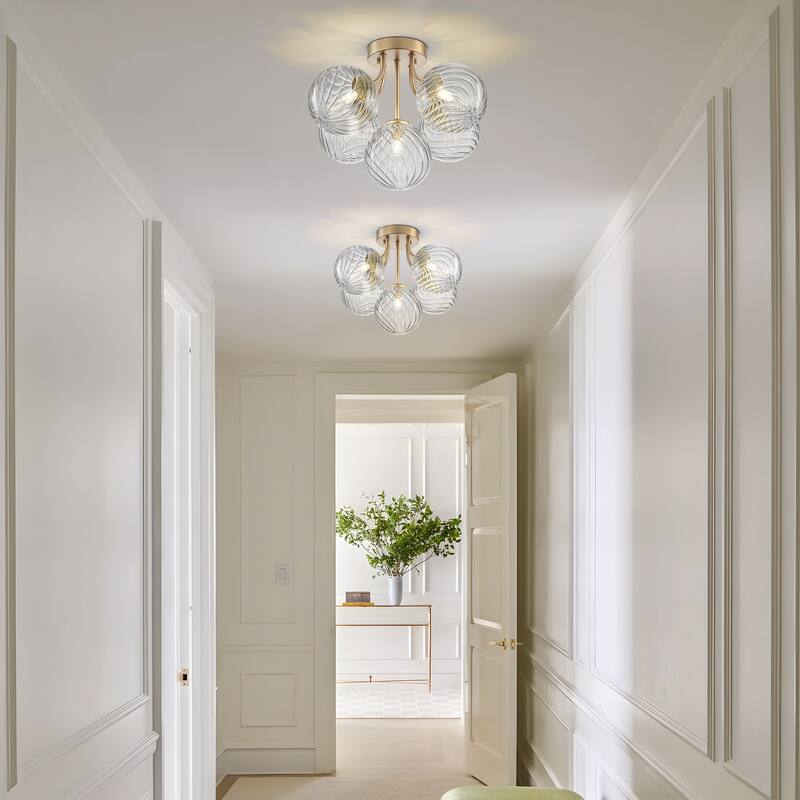Starsky 5-LIght Globe Glass Sputnik Semi Flush Mount Ceiling Light