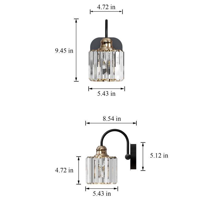 ExBrite Modern Rose Gold Dimmable Bathroom Crystal Vanity Lights