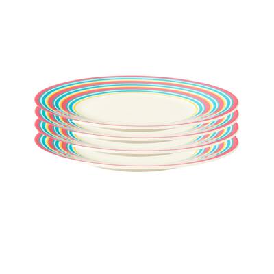 Spode Set of 4 Kit Kemp Calypso Stripe Salad Plates - 9.3" D