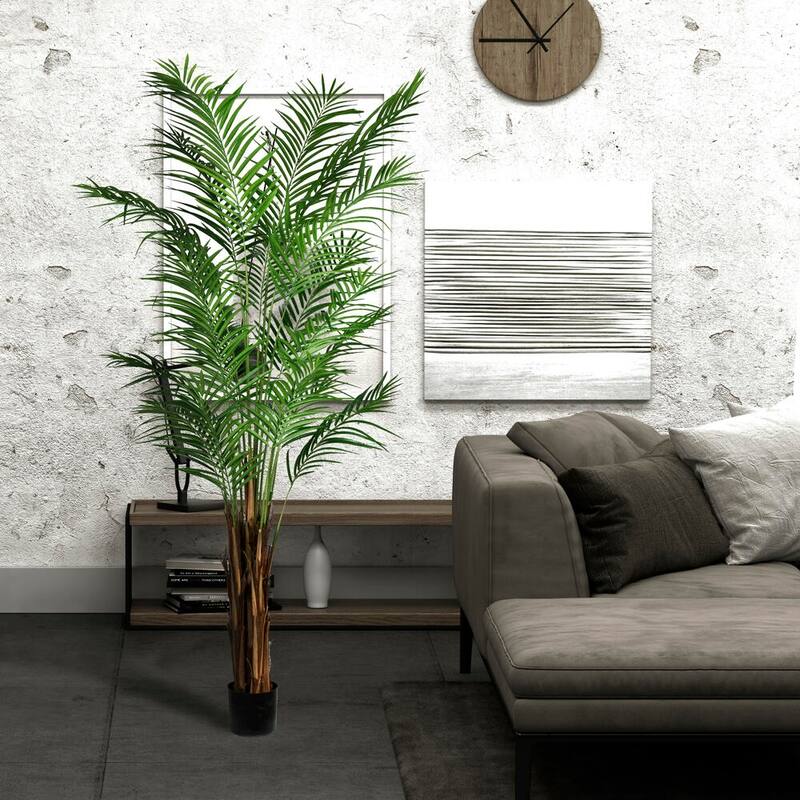 Vickerman 7' Artificial Potted Giant Areca Palm Tree. Bed Bath