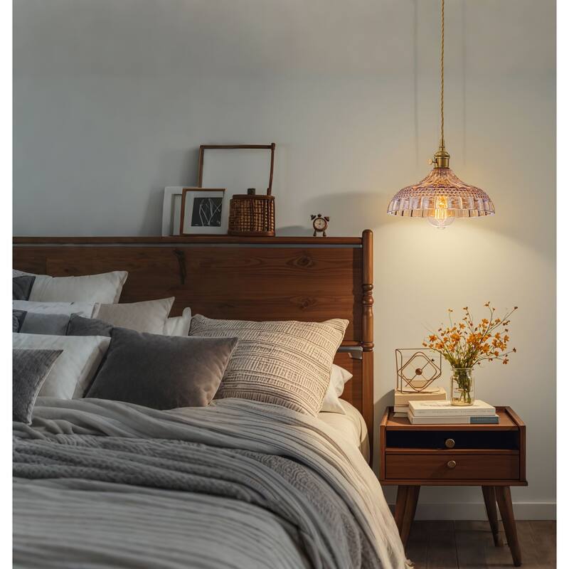 9.8'' Amber Glass Pendant Light for Kitchen Island