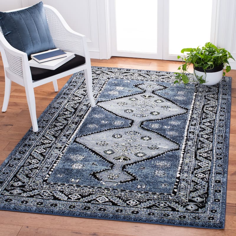 SAFAVIEH Vintage Hamadan Sadiya Traditional Oriental Rug - 8' x 10' - Blue/Grey