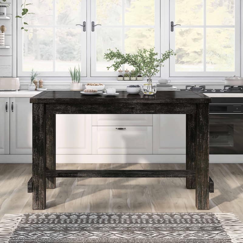 Furniture of America Tays Rustic Black 60-inch Counter Height Dining Table