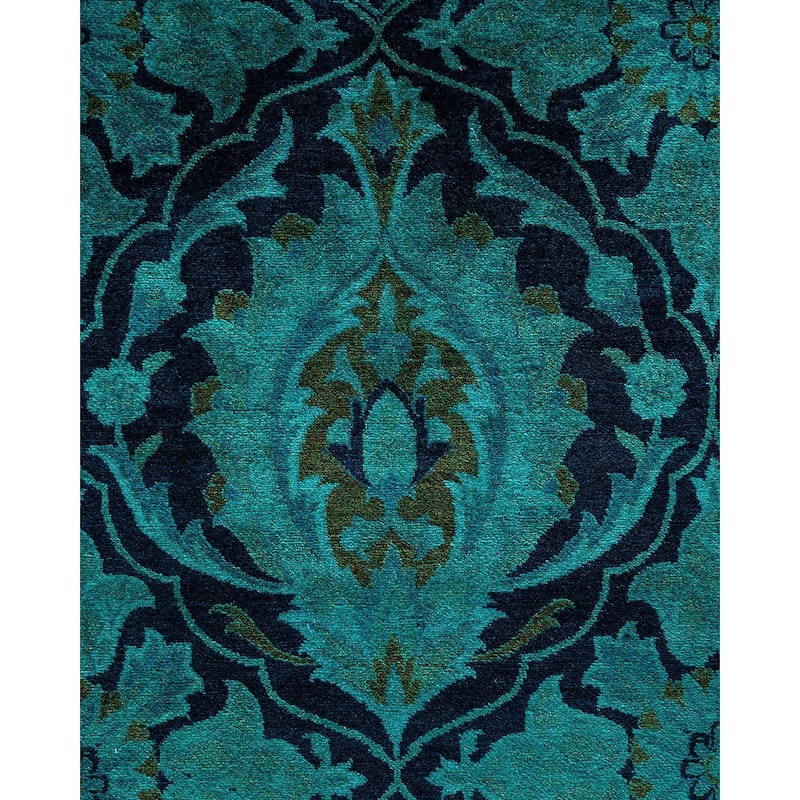 Overdyed, One-of-a-Kind Hand-Knotted Area Rug - Blue - 6' 2" x 8' 4"