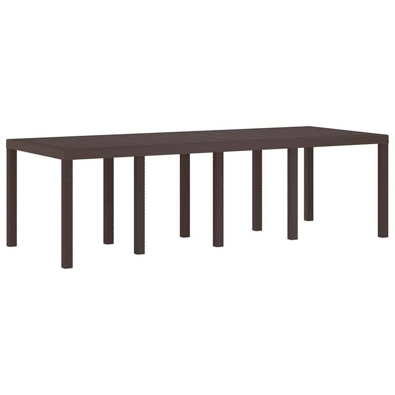vidaXL Garden Table Anthracite/Brown poly rattan - 98.4 x 39.4 x 28.7 inch