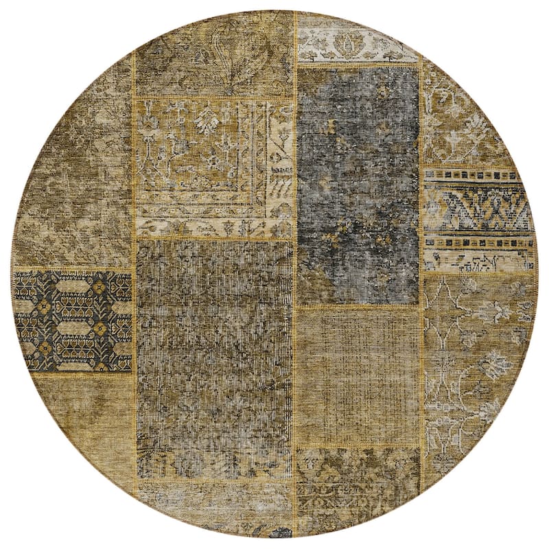 HomeRoots Patchwork Transitional Rectangle Outdoor Rug