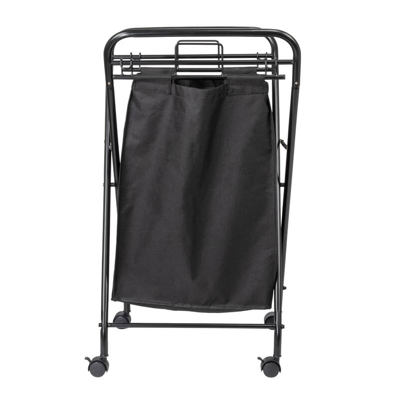 Household Essentials Rolling Laundry Hamper with Velcro Fasteners