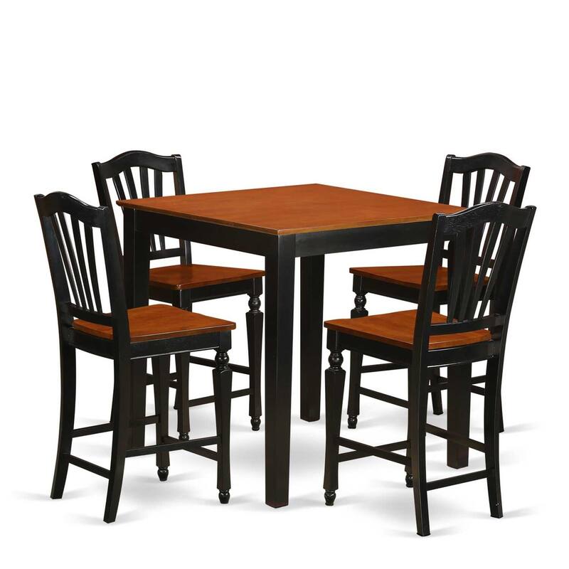 Coastal Cottage Pub Set - 5 Piece Table & Bar Stools - Asian Hardwood - Small Space Dining