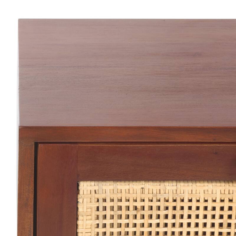 SAFAVIEH Dayana 2-Drawer Rattan Accent Table Nightstand