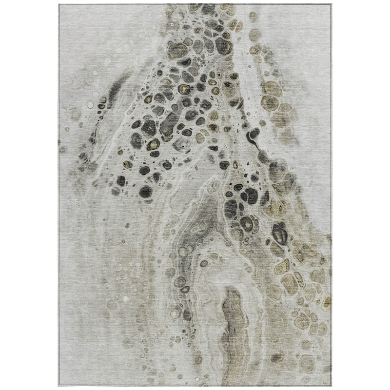 HomeRoots Abstract Transitional Rectangle Outdoor Rug