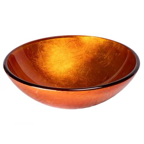 Eden Bath Orange Reflections Glass Vessel Sink