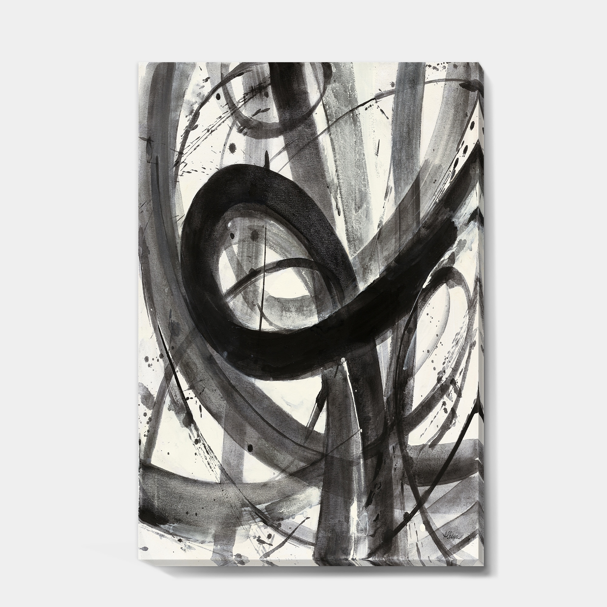 Shop Designart Black And White Minimalistic Painting Modern Transitional Premium Canvas Wall Art Grey On Sale Overstock 25705492