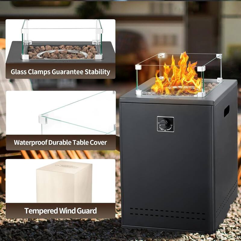 50000BTU Multi-functional Outdoor Fire Pit with Efficient Heating Performance and Easy Assembly, Flexible Flame Control