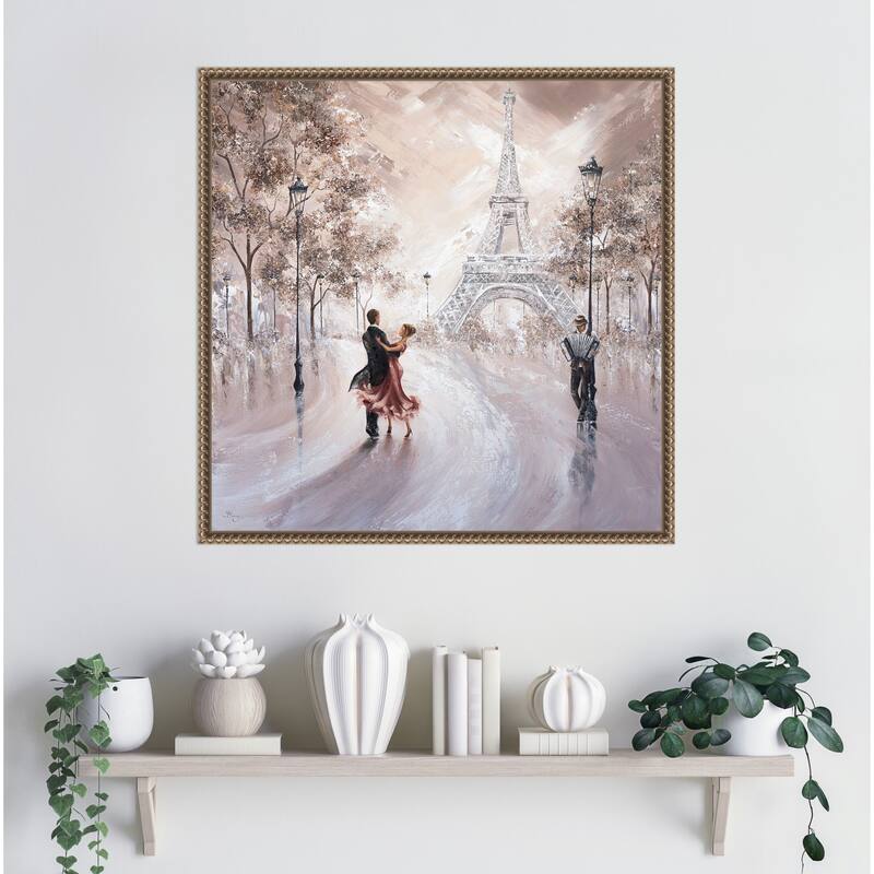 Only Us Paris by Isabella Karolewicz Framed Canvas Wall Art Print - Sylvie Beaded Gold