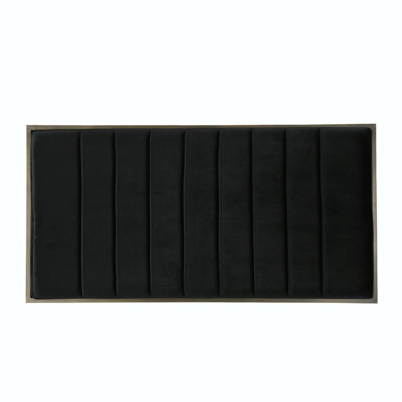 ​Luxury Upholstered Bench - Suede Seat & Gold Legs