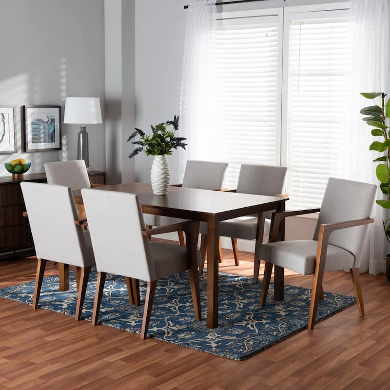 Glenda Mid-Century Modern 7-Piece Dining Set