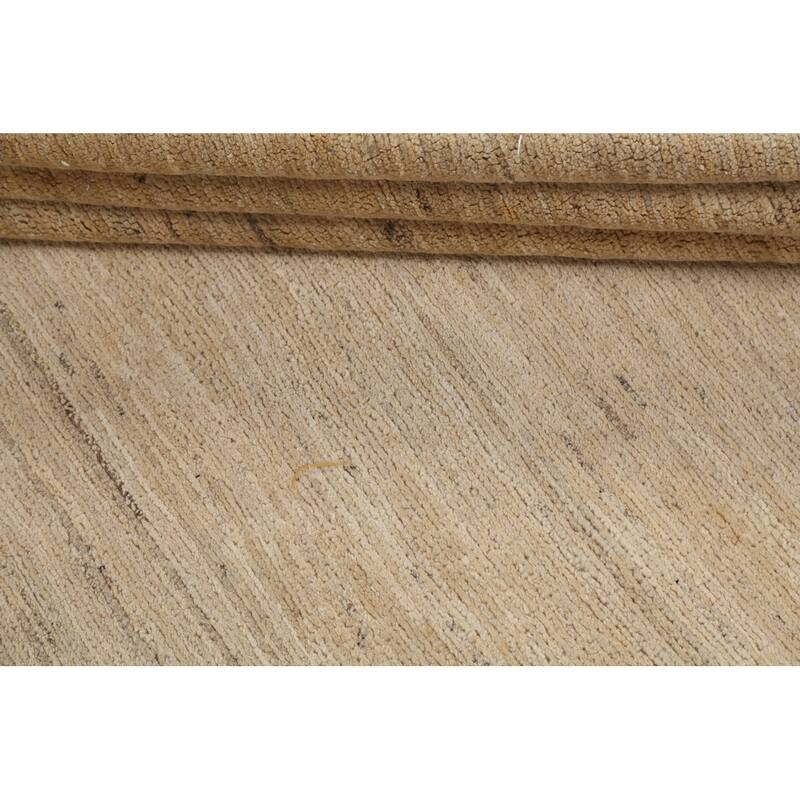 Contemporary Neutral Gabbeh Kashkoli Area Rug Hand-knotted Wool Carpet - 5'9" x 7'7"