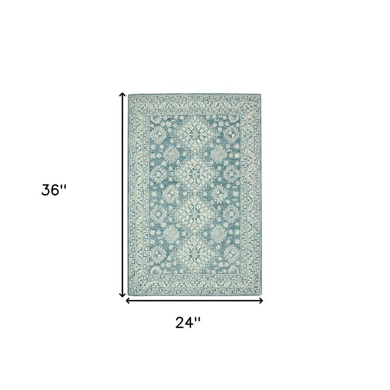 HomeRoots Oriental Transitional Rectangle Area Rug - 36.00 in. x 24.00 in. x 0.40 in.