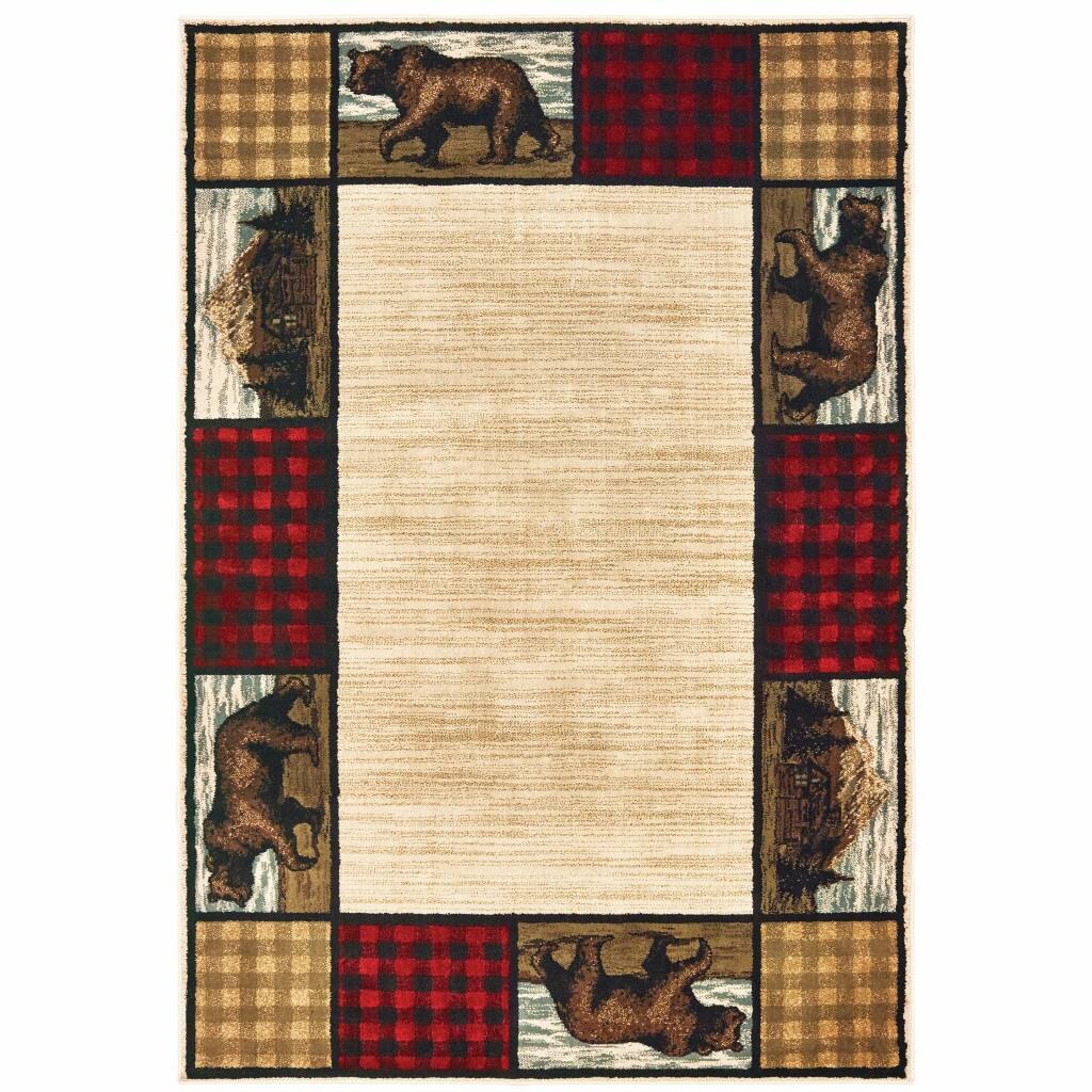 4' X 6' Ivory Southwestern Power Loom Stain Resistant Area Rug 3'6" Bed Bath & Beyond 39616195