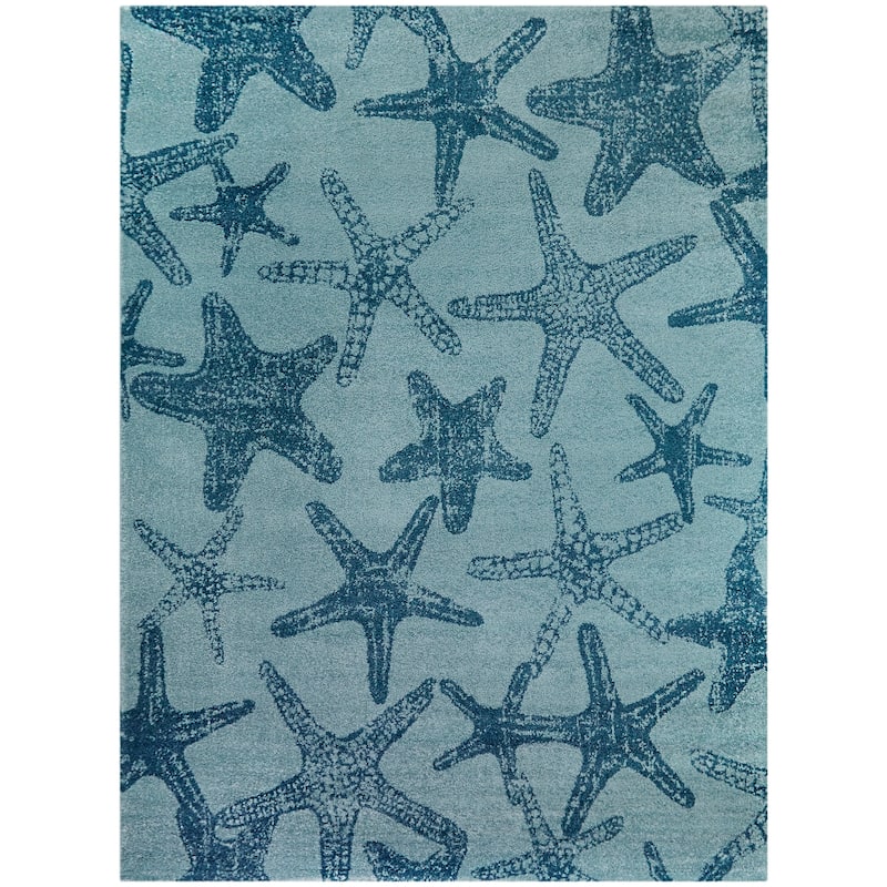 Leyton Nautical Solid Starfish Coastal Area Rug