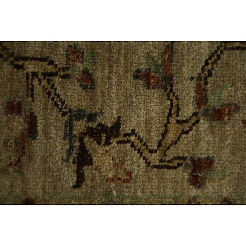 Hand Knotted Oriental 100% Wool Carpet Transitional Floral Brown Oushak Area Rug - 6' 0'' X 4' 1''