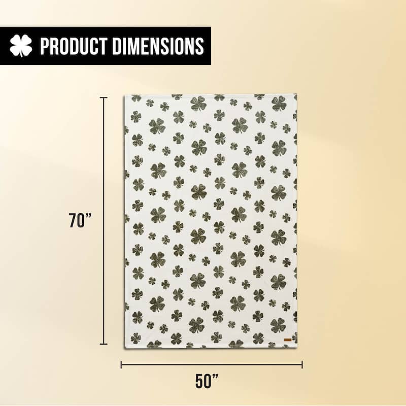 Lucky Brand Lucky Clovers Plush Throw Blankets