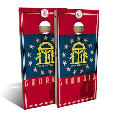 Georgia State Flag 2 Outdoor Cornhole Board Set