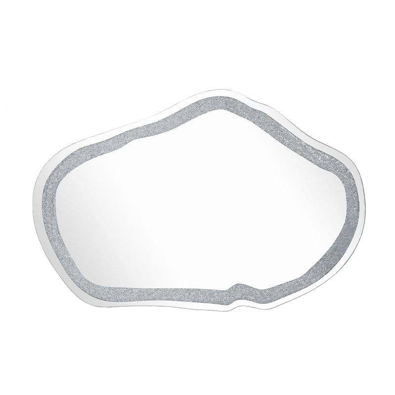 Sparkling Crystal Diamond Accent Wall Mirror Bathroom Vanity Mirror - 47.4'' H X 31.9" W x 0.6" D