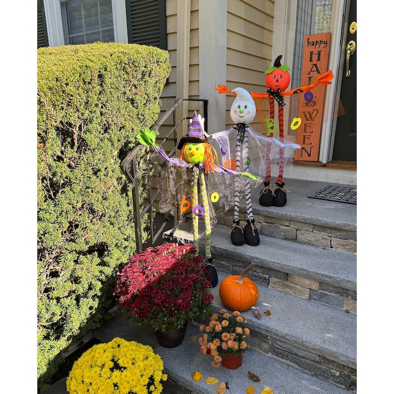 36" Standing Halloween Figures, Ghost, Jack O Lantern Witch, Set of 3