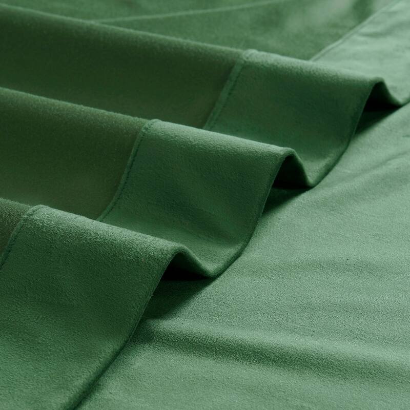 Exclusive Fabrics Basic Deluxe Velvet Curtains Pair - 2 Panels - Grommet Room Darkening Curtains