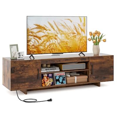 Costway TV Stand for 70" TVs Modern Entertain Center with Power Outlet - See Details