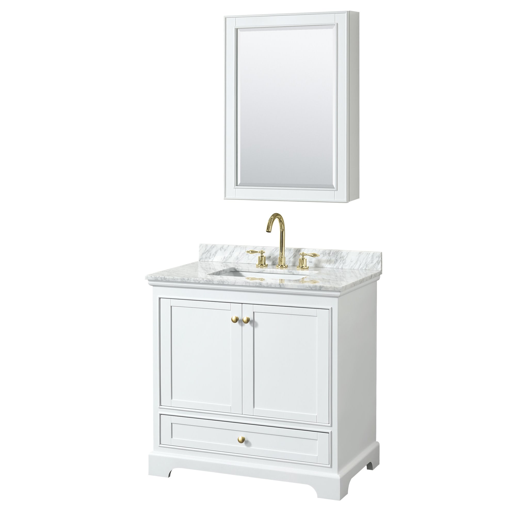 Wyndham Collection Deborah 36" Free Standing Single Vanity Set with
