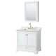 Option White / White Carrara Marble Top / Brushed Gold