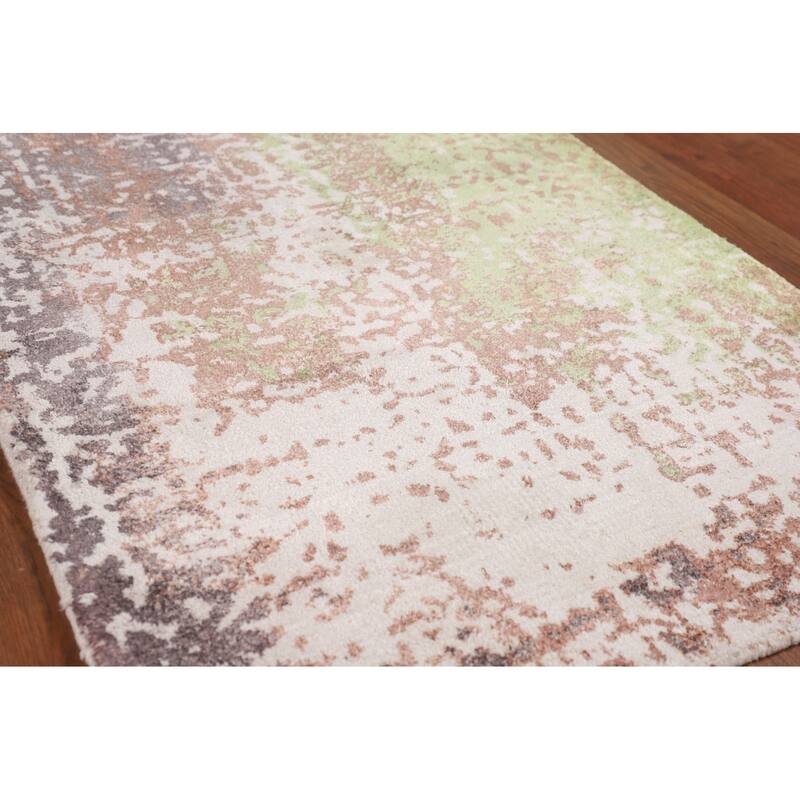 Multicolor Abstract Foyer Rug Hand-Knotted Accent Wool Carpet - 2'6"x 4'10"