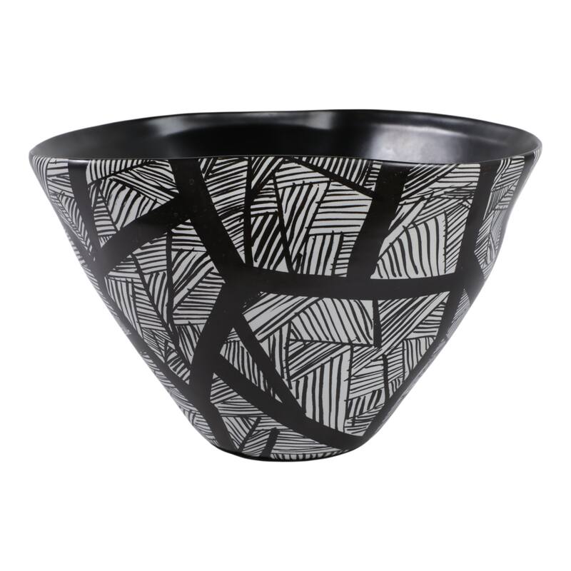Ceramic Handcrafted Graphic Design Decorative Bowl Abstract Pattern