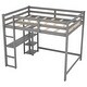 preview thumbnail 8 of 10, Full Pine Wood Loft Bed with Desk & Shelves