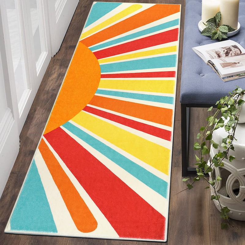 Garvee Rainbow Sol Kids Area Rug