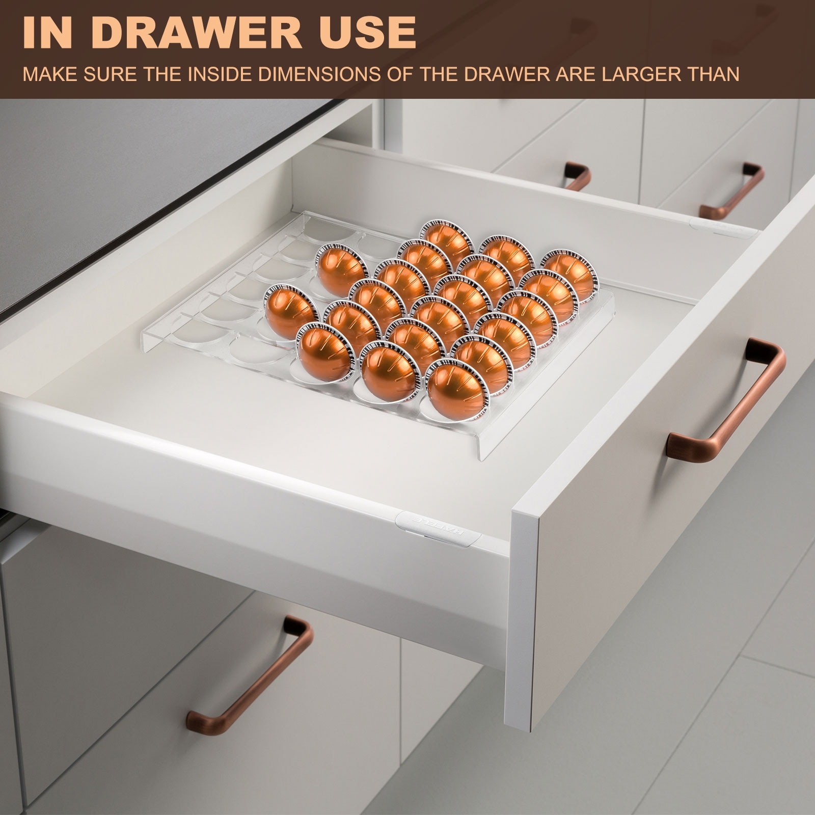 Capsule Coffee Pods drawer Holder Tower Stand coffee machine base 30 pods -  Bed Bath & Beyond - 30968606