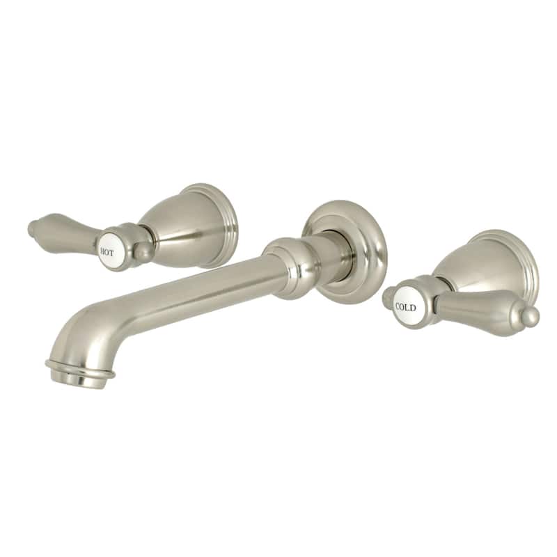 Heirloom Two-Handle 3-Hole Wall Mount Bathroom Faucet - Brushed Nickel