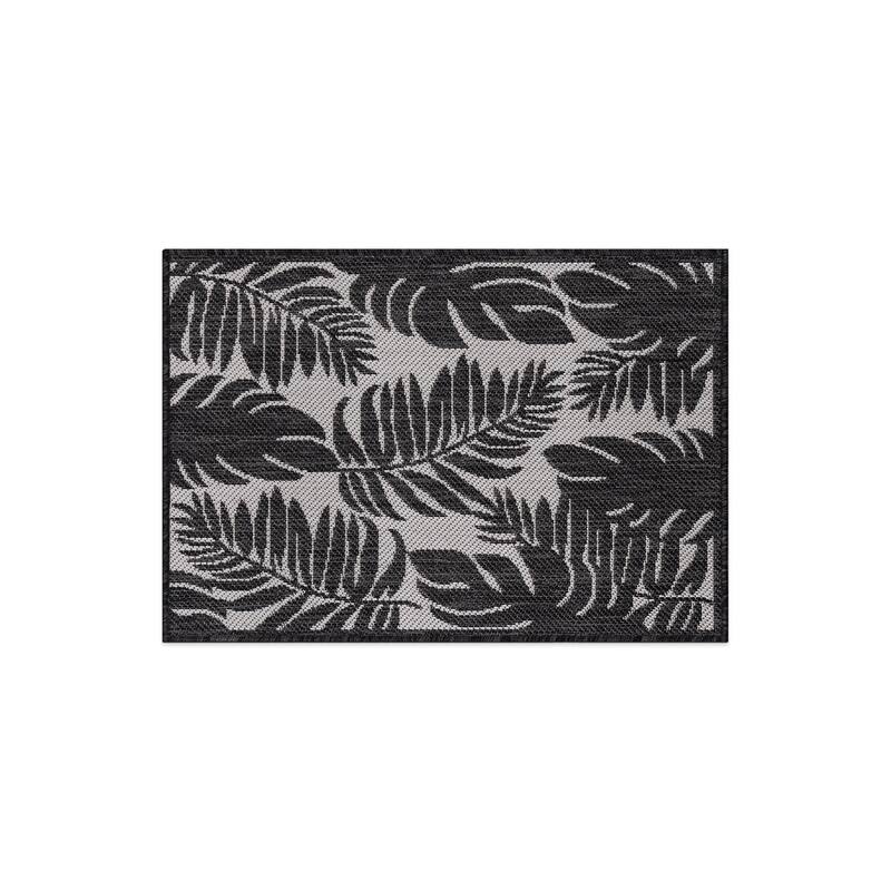 World Rug Gallery Floral Leaves Textured Flat Weave Indoor/Outdoor Area Rug