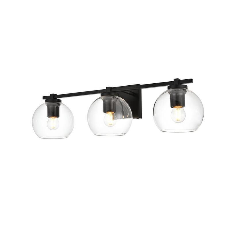Julian 1 Light Black and Clear Bath Sconce