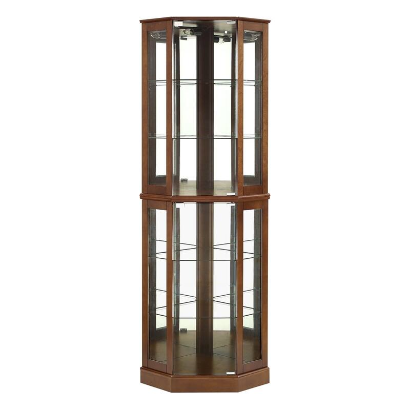 26 in. Width Display Cabinet Lighted Corner China Cabinet