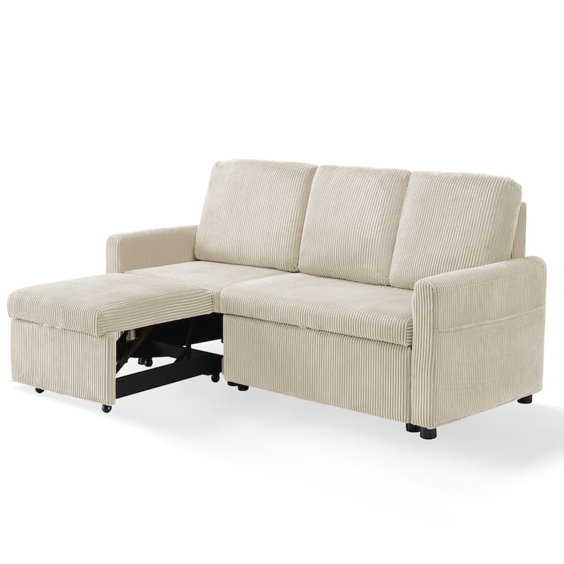 Pocassy 71" 3 Seater L-Shaped Sofa with Seats Storage