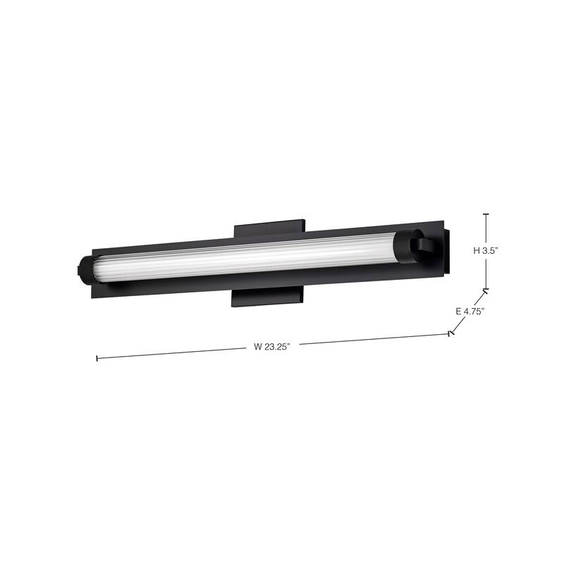Larissa 24 Inch LED Vanity 3000K CCT Black Finish Opaque Glass