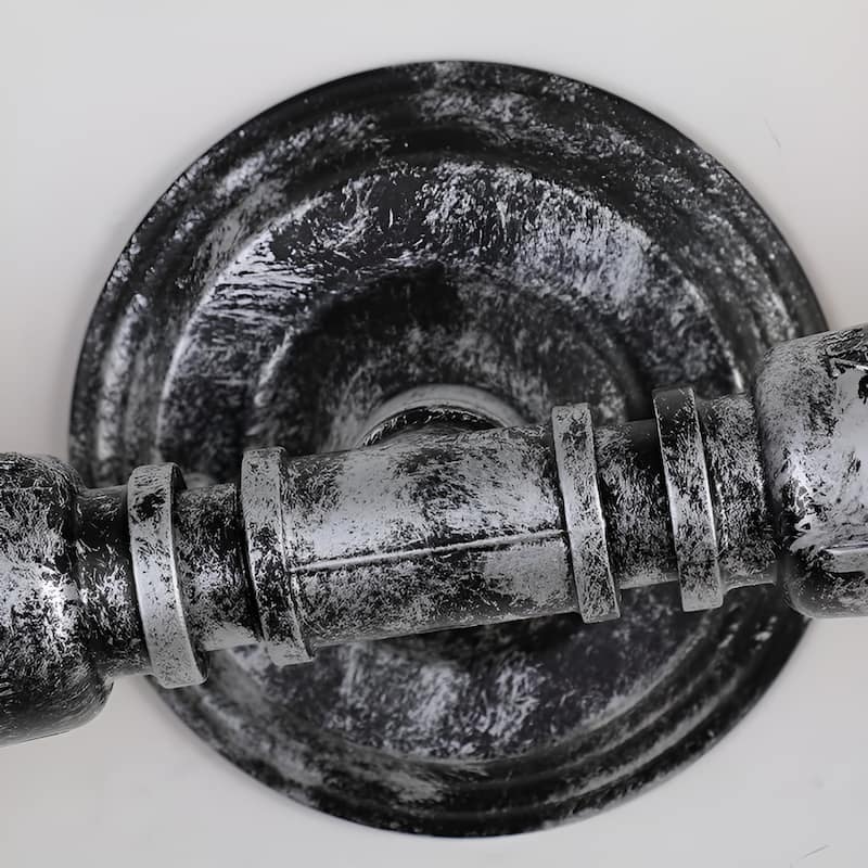 2-Light Water Pipe Wall Sconce with Metal Cages - Antiqued Vintage Industrial Light