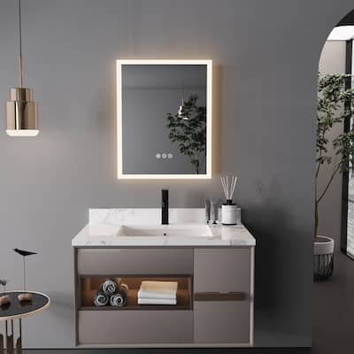 16 x 20 Inch LED Mirror Lighted Bathroom Mirror Vanity Dimmable Memory - 15.7x19.7 inch