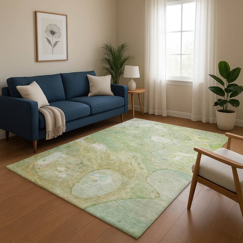 Premium Washable Super Soft Abstract Chic Mayfield Rug - Sage - 5' x 7'6"