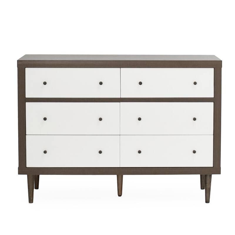 Nystrom Mid Century Modern 6 Drawer Double Dresser by Christopher Knight Home On Sale Bed
